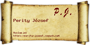 Perity József névjegykártya